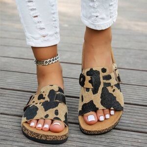 NEW Western Cow Print Sandals ☀️